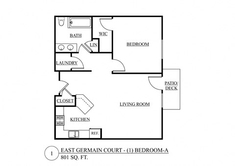 a floor plan of a house with a bedroom and a living room